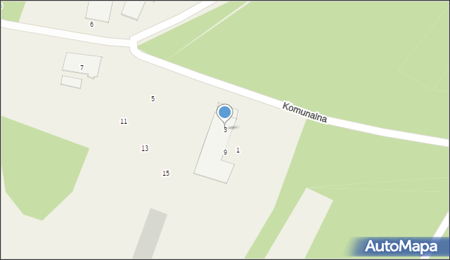 Pysznica, Komunalna, 3, mapa Pysznica