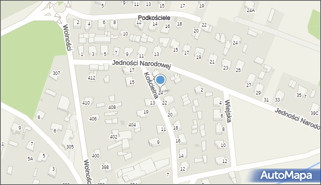 Pysznica, Kościelna, 24, mapa Pysznica