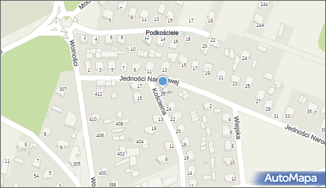 Pysznica, Kościelna, 26, mapa Pysznica