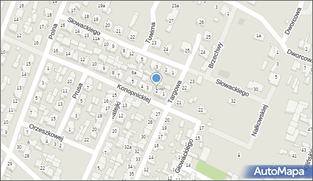 Pyzdry, Konopnickiej Marii, 2, mapa Pyzdry