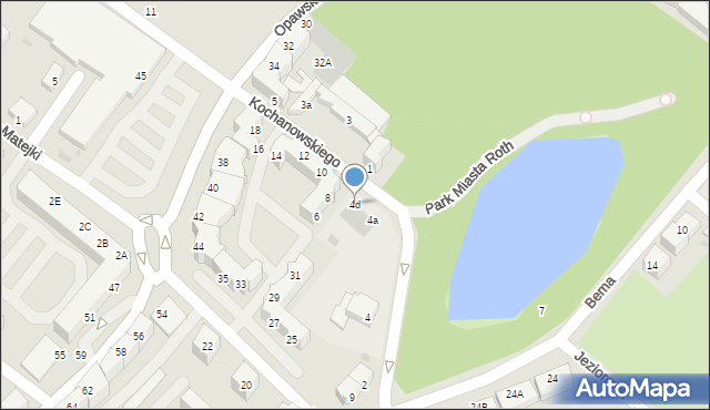 Racibórz, Kochanowskiego Jana, 4d, mapa Racibórz