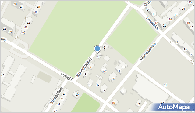 Racibórz, Konopnickiej Marii, 4, mapa Racibórz