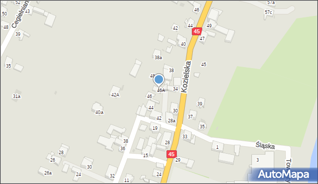 Racibórz, Kościelna, 48a, mapa Racibórz