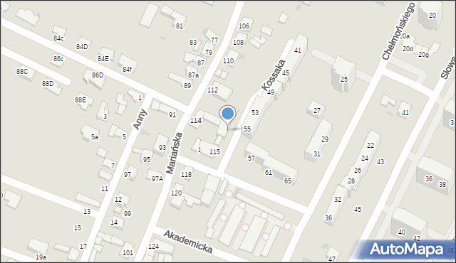 Racibórz, Kossaka Juliusza, 10, mapa Racibórz