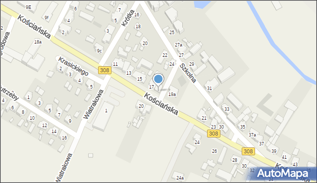 Racot, Kościańska, 19, mapa Racot