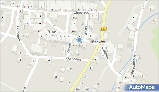 Radków, Kolejowa, 13/2, mapa Radków