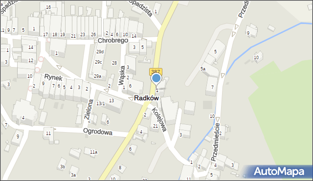 Radków, Konstytucji 3 Maja, 1, mapa Radków