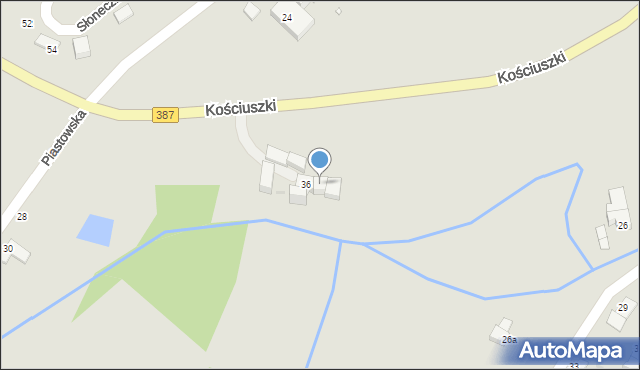 Radków, Kościuszki Tadeusza, gen., 36a, mapa Radków