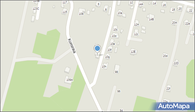 Radlin, Kominka Bolesława, ks. kard., 102, mapa Radlin