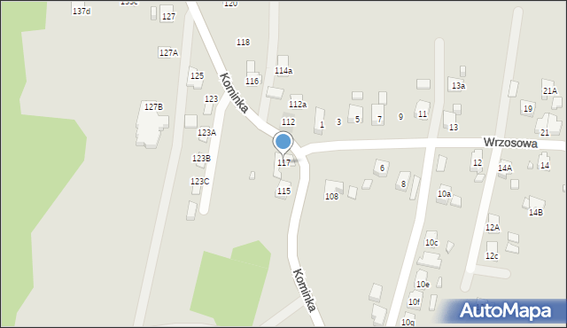 Radlin, Kominka Bolesława, ks. kard., 117, mapa Radlin