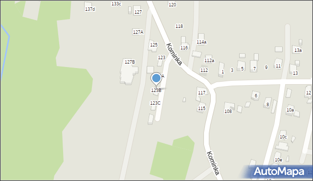 Radlin, Kominka Bolesława, ks. kard., 123B, mapa Radlin
