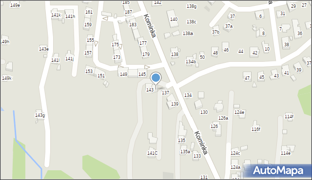 Radlin, Kominka Bolesława, ks. kard., 141, mapa Radlin