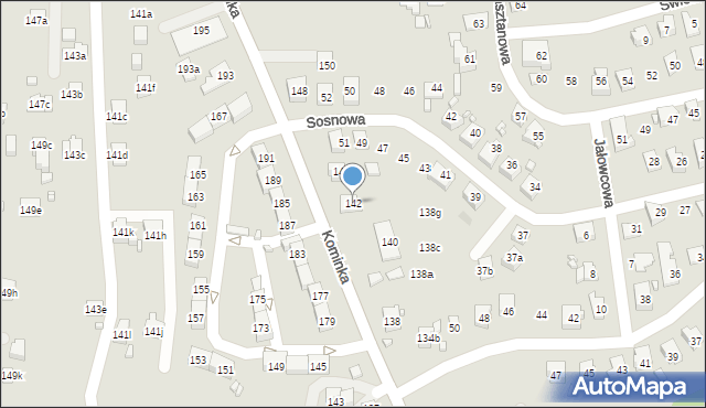 Radlin, Kominka Bolesława, ks. kard., 142, mapa Radlin