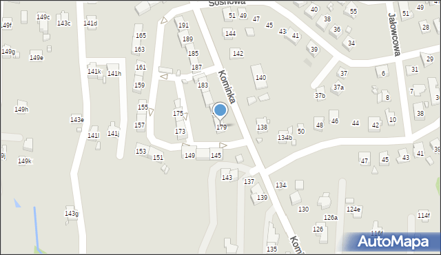 Radlin, Kominka Bolesława, ks. kard., 179, mapa Radlin