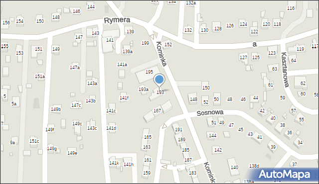 Radlin, Kominka Bolesława, ks. kard., 193, mapa Radlin