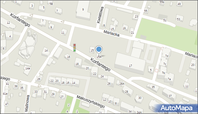 Radlin, Korfantego Wojciecha, 15A, mapa Radlin