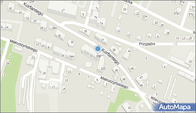 Radlin, Korfantego Wojciecha, 32B, mapa Radlin