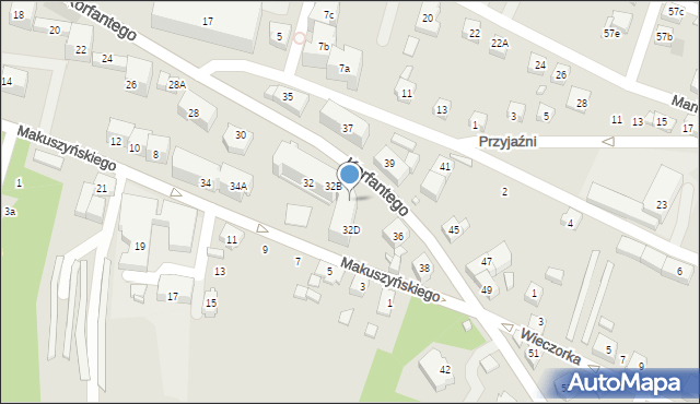 Radlin, Korfantego Wojciecha, 32C, mapa Radlin