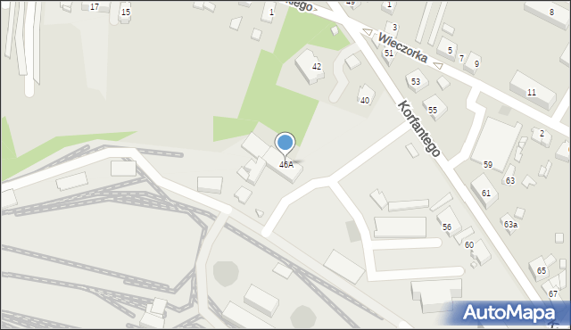 Radlin, Korfantego Wojciecha, 46A, mapa Radlin