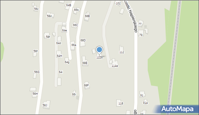 Radlin, Kostki Napierskiego Aleksandra, 112b, mapa Radlin