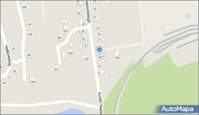 Radlin, Kostki Napierskiego Aleksandra, 39, mapa Radlin