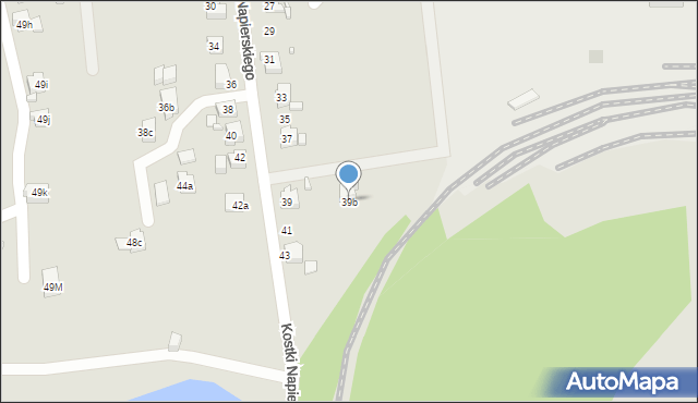 Radlin, Kostki Napierskiego Aleksandra, 39b, mapa Radlin