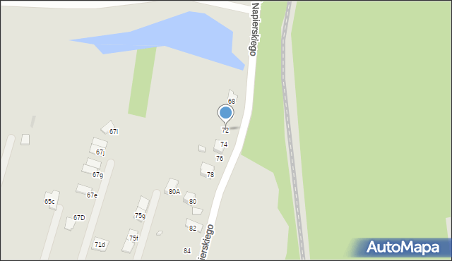 Radlin, Kostki Napierskiego Aleksandra, 72, mapa Radlin