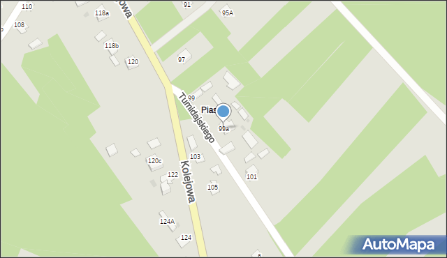 Radłów, Kolejowa, 99a, mapa Radłów