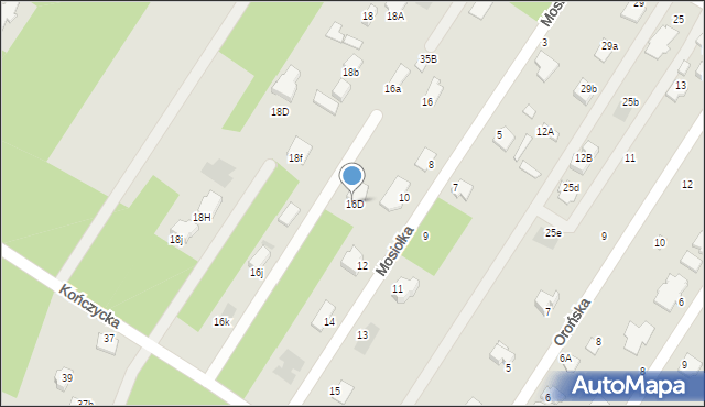 Radom, Kończycka, 16D, mapa Radomia