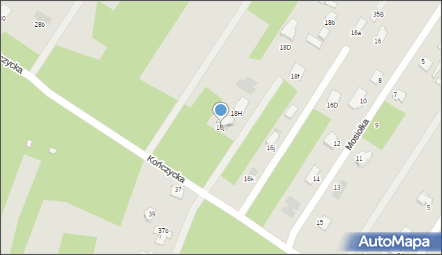 Radom, Kończycka, 18j, mapa Radomia