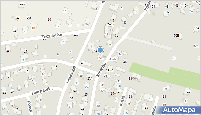 Radom, Konecka, 27B, mapa Radomia