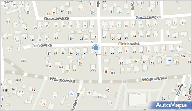 Radom, Koziegórska, 3, mapa Radomia