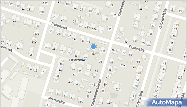 Radom, Kochanowskiego Jana, 34A, mapa Radomia