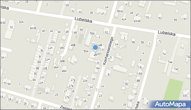 Radom, Kochanowskiego Jana, 4A, mapa Radomia
