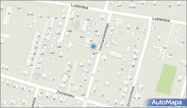 Radom, Kochanowskiego Jana, 6A, mapa Radomia