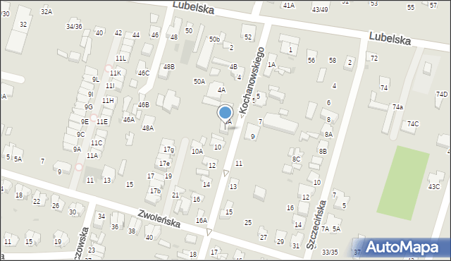 Radom, Kochanowskiego Jana, 8, mapa Radomia