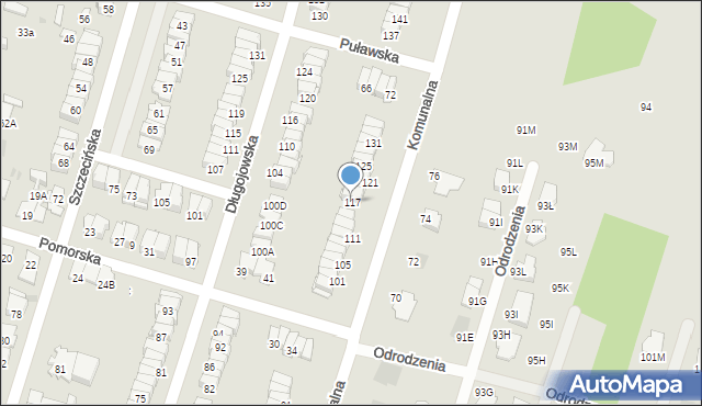 Radom, Komunalna, 117, mapa Radomia