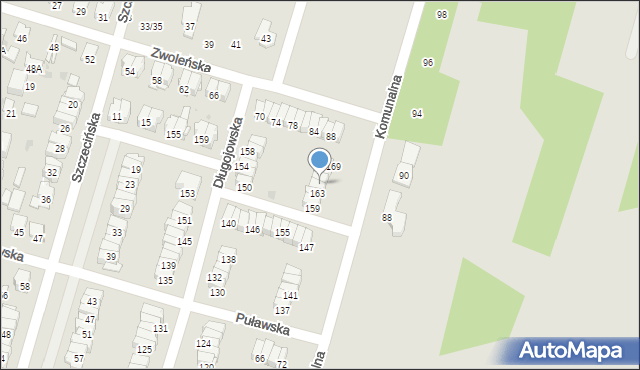 Radom, Komunalna, 165, mapa Radomia
