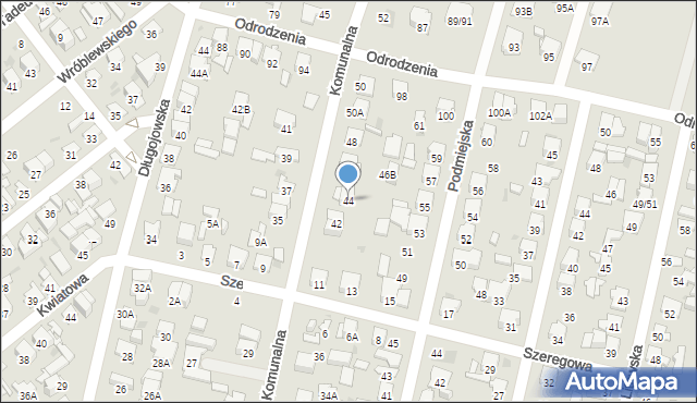 Radom, Komunalna, 44, mapa Radomia