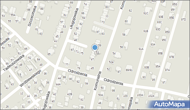 Radom, Komunalna, 51, mapa Radomia