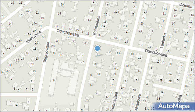 Radom, Komunalna, 12, mapa Radomia