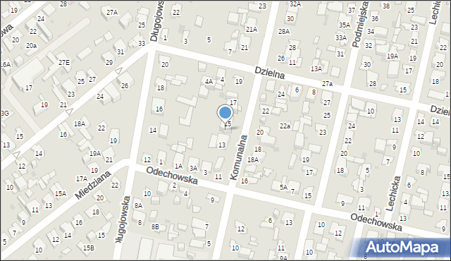 Radom, Komunalna, 15A, mapa Radomia