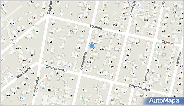 Radom, Komunalna, 20A, mapa Radomia
