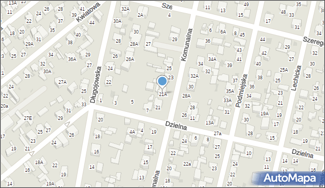 Radom, Komunalna, 21A, mapa Radomia