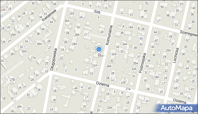Radom, Komunalna, 23A, mapa Radomia