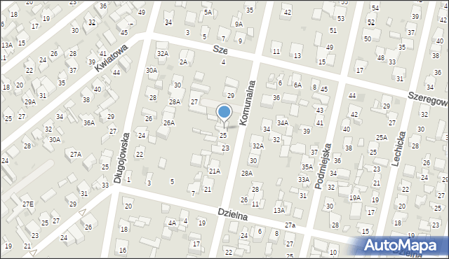 Radom, Komunalna, 25A, mapa Radomia