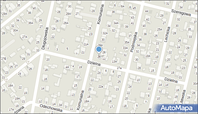 Radom, Komunalna, 26, mapa Radomia