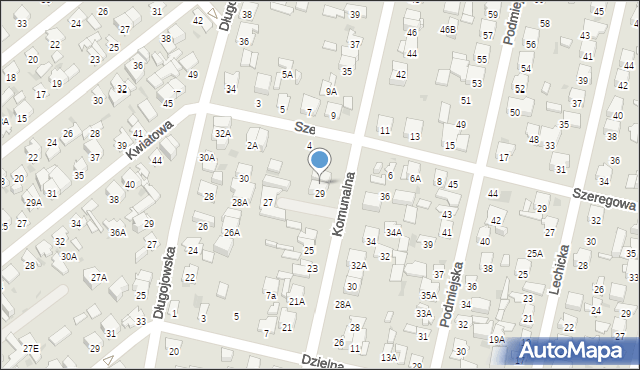Radom, Komunalna, 29A, mapa Radomia