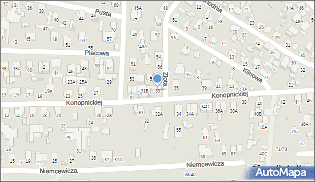 Radom, Konopnickiej Marii, 33, mapa Radomia