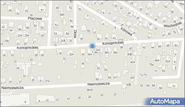 Radom, Konopnickiej Marii, 34B, mapa Radomia